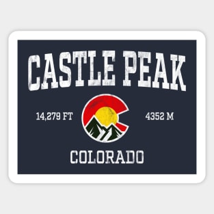 Castle Peak Colorado 14ers Vintage Athletic Mountains Sticker